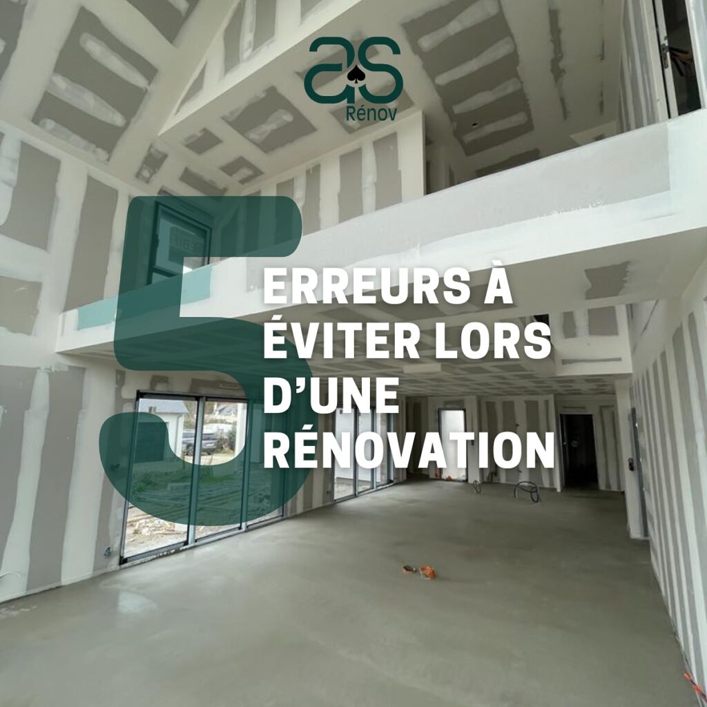 Visuel : 5 erreurs à éviter lors d’une rénovation, par AS Rénov.